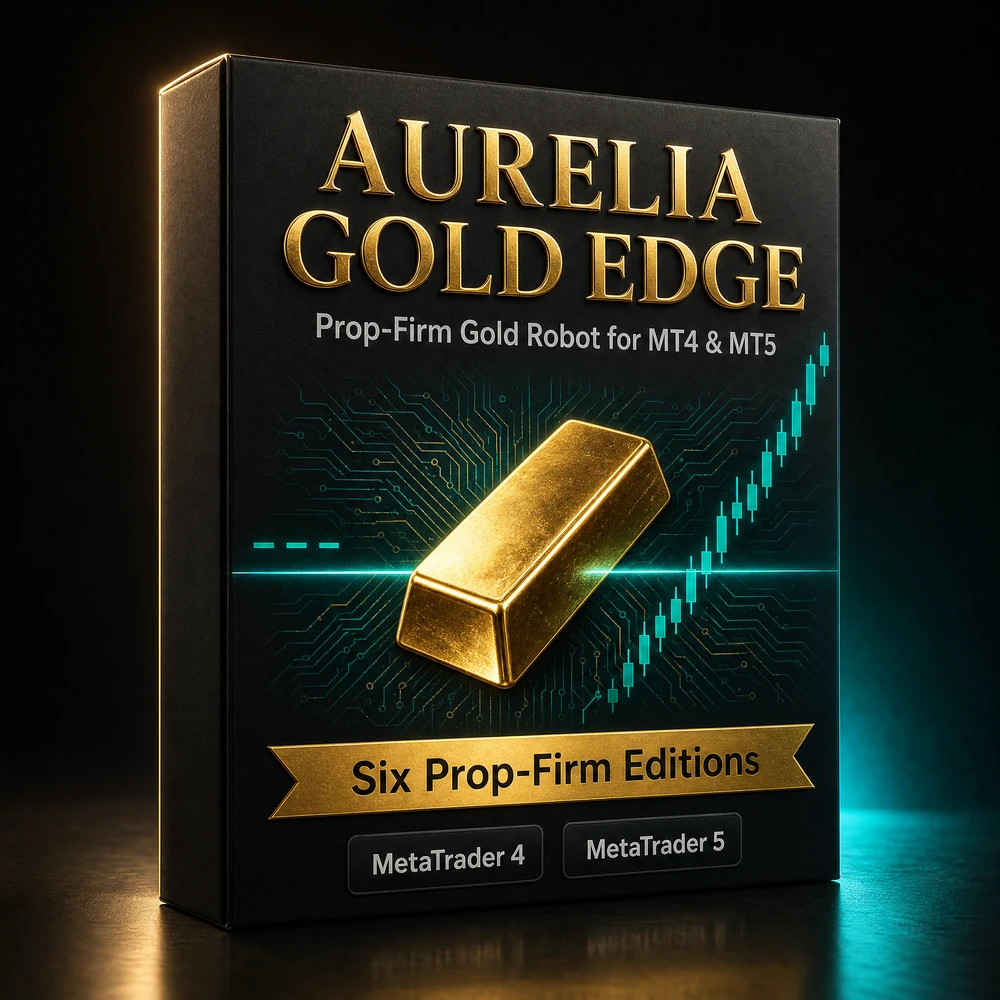 Aurelia Gold Edge EA, prop-firm gold trading robot for MT4 and MT5