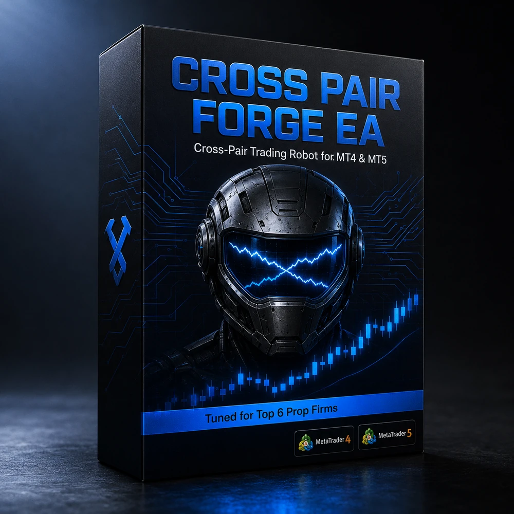 CrossPairForge EA, prop-firm cross-pair trading robot for MT4 and MT5