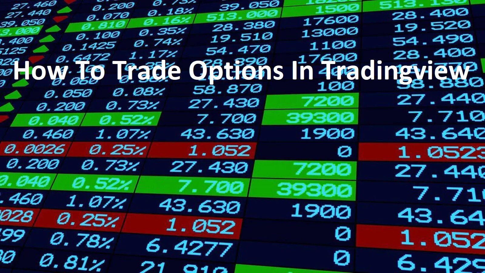 How To Trade Options In Tradingview
