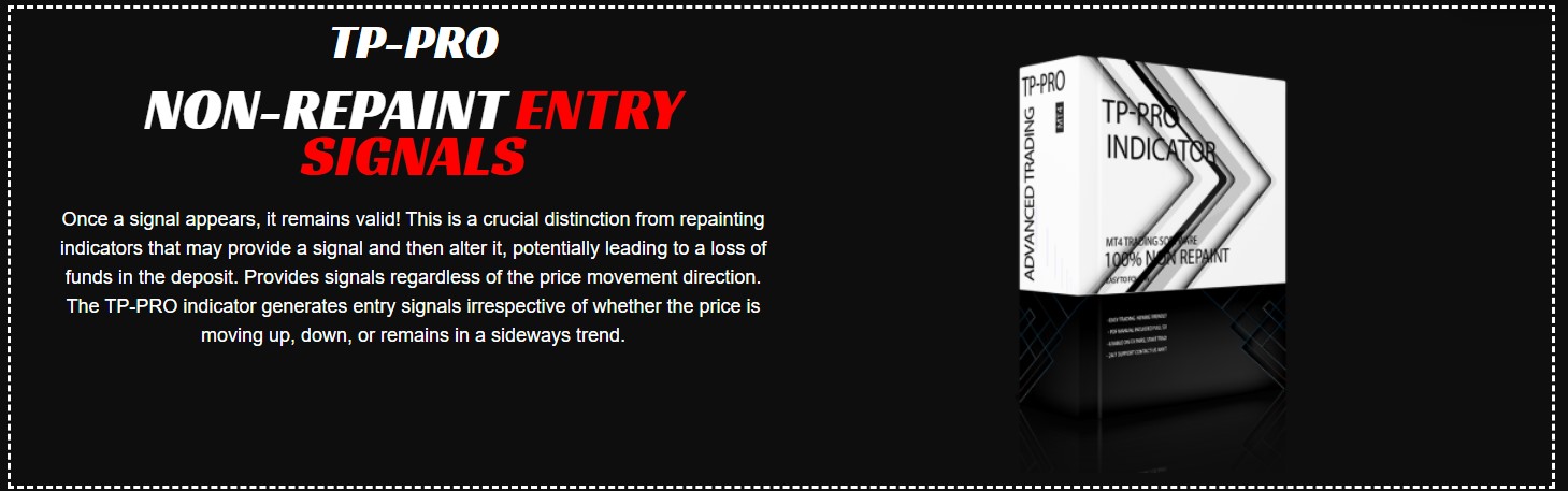 TP-PRO INDICATOR is a trend indicator that automatically analyzes the market and provides information about the trend and its changes, as well as displays entry points for trades without repainting! Movement in financial markets usually does not occur linearly: prices show a tendency to rise and fall. To identify trends in the currency market, traders use various methods and approaches. The most accurate of them is the use of technical analysis, but this process requires deep knowledge and is not simple. TP-PRO INDICATOR indicator displays market lows and highs on the chart, as well as trend reversal points and breakouts (double trend reversal or more). The algorithm for determining extremes is based on the assertion that the price moves at least in two impulses ("rise-pullback-rise" or "fall-pullback-fall"). Thus, the search for lows and highs is based on a thorough analysis of each candle and their combination. The trend reversal is identified using a standard technical analysis algorithm